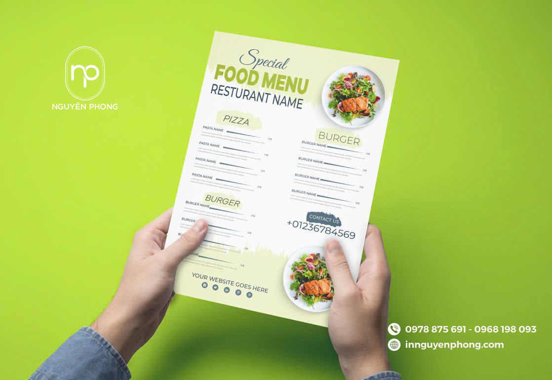 Báo giá in menu theo yêu cầu